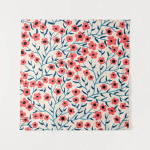 Tapete De Parede Abstrato Floral: Padrão de Vintage Blooming.