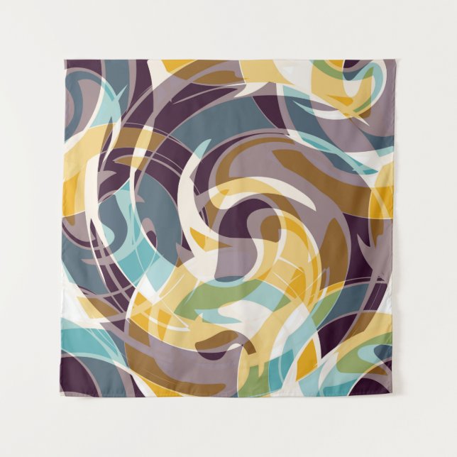 Tapete De Parede Abstrato geométrico efeito de grafite (Frente)