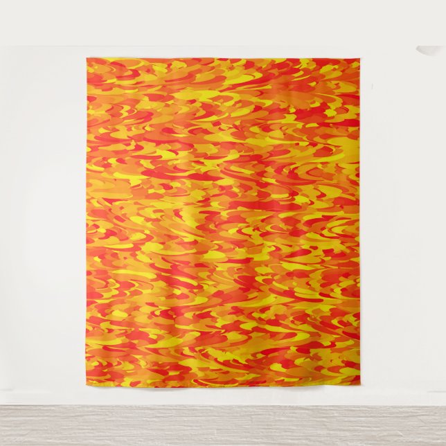 Tapete De Parede Abstrato - Padrão Laranja Amarelo (Frente)