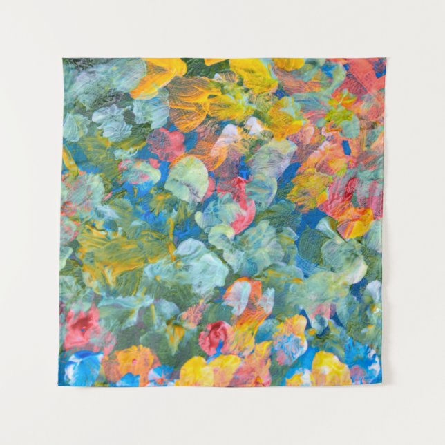 Tapete De Parede Abstrato ponto esfregaço curso de pincel em acríli (Frente)