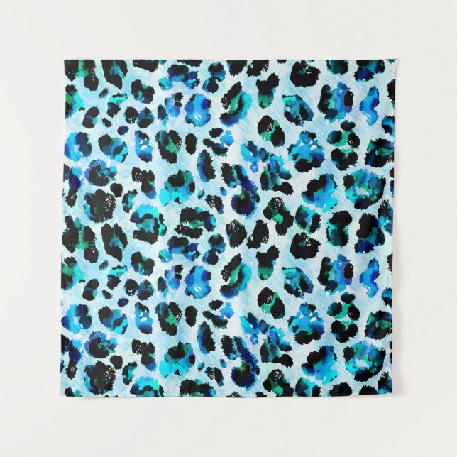 Tapete De Parede Abstrato Watercolor Leopard Skin Patterne (Frente)