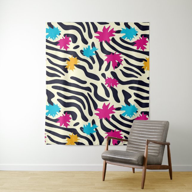 Tapete De Parede Abstrato Zebra Stripes com pintura folha (In Situ)