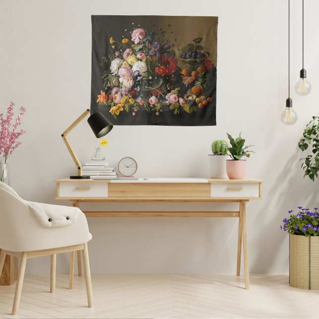 Tapete De Parede Abundância da Natureza: Flores de Vida e Frutas (Criador carregado)