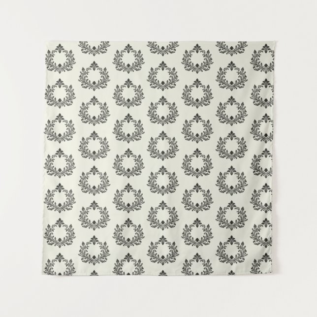 Tapete De Parede Acanthus & Antiquity, casamento preto e marfim, (Frente)