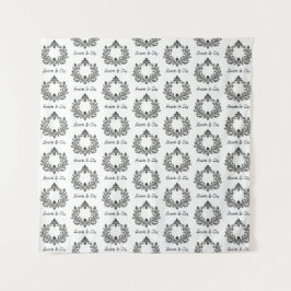 Tapete De Parede Acanthus & Antiquity, preto e branco com monograma