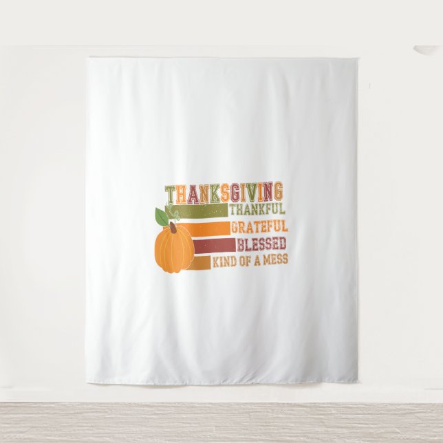 Tapete De Parede Ação de Graças Feliz Abençoado (Frente)