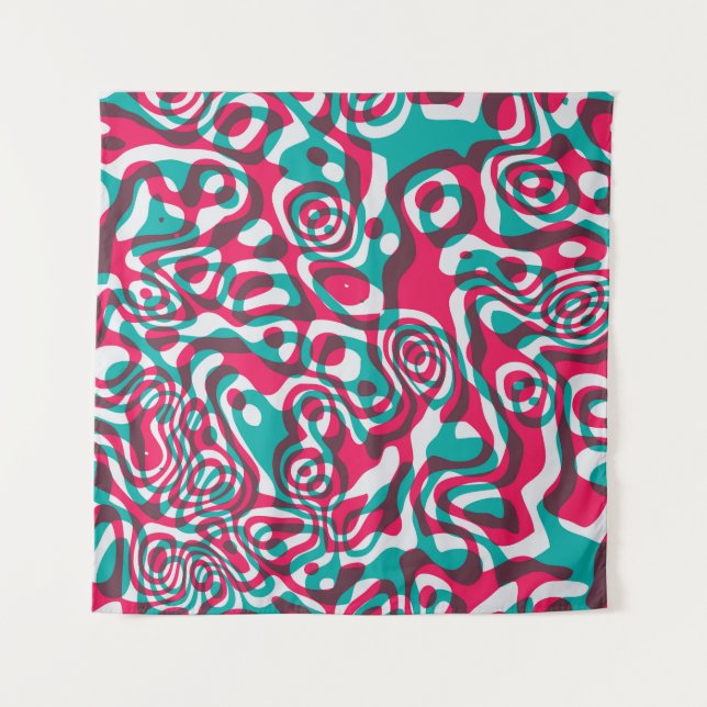 Tapete De Parede Acido Psicodélico Sem Olhos De Fundo Funky. (Frente)