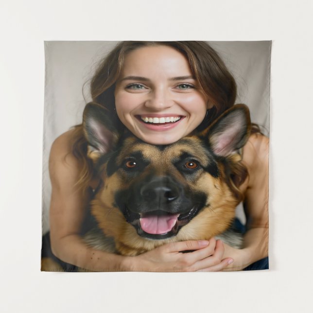 Tapete De Parede Add German Shepherd Photo Personalize (Frente)