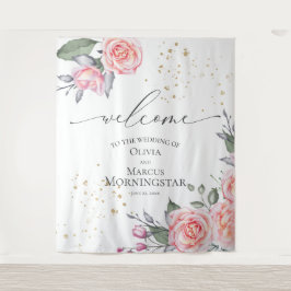 Tapete De Parede Adereço de Casamento Floral Rosa Poeira Rosado