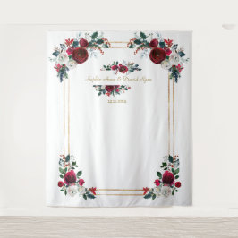 Tapete De Parede Adereço de Foto de Casamento Floral Burgundy de In