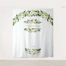 Tapete De Parede Adereços de casamento com flores brancas delicadas