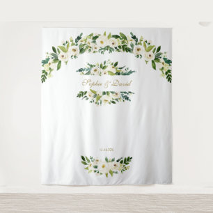 Tapete De Parede Adereços de casamento com flores brancas delicadas