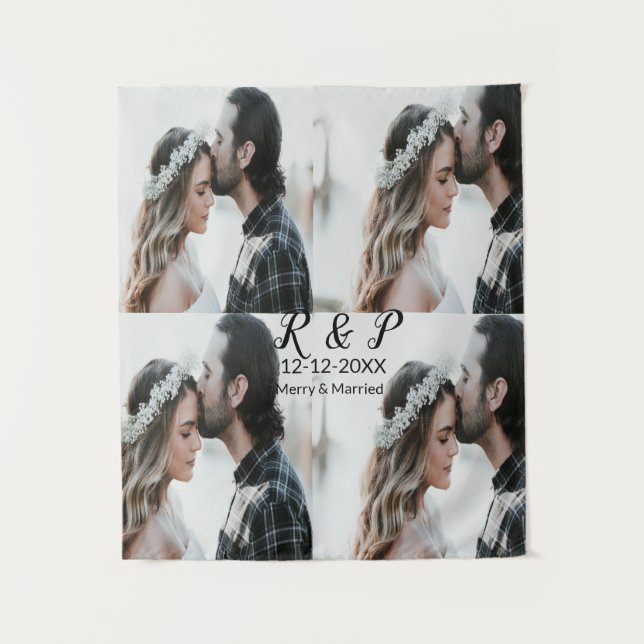 Tapete De Parede Adicionar casal feliz de fotos casada com adiciona (Frente)