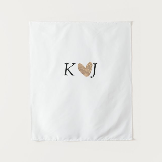 Tapete De Parede Adicionar nome do casal letra casamento coração do (Frente)