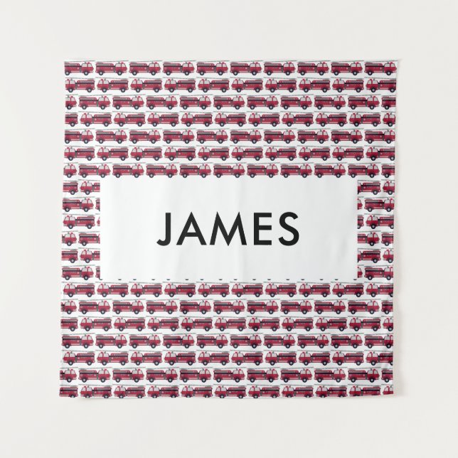 Tapete De Parede Adicione o seu nome ao caminhão de bombeiros verme (Frente)