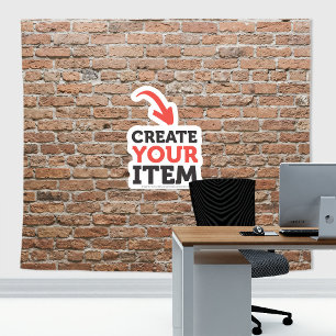 Tapete De Parede Adicione seu logotipo Parede de Fundo Zoom Tijolos
