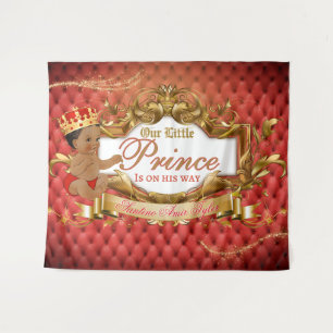 Tapete De Parede Adorável Príncipe Real Príncipe Vermelho e Dourado