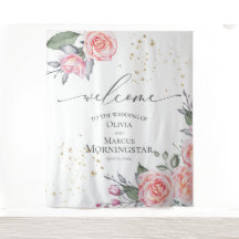 Adorno de casamento floral rosa poeira blush