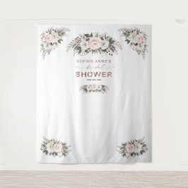 Tapete De Parede Adorno de Chuveiro de Noiva Rosa Floral Dourado Br
