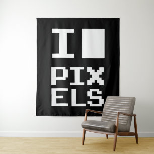 Tapete De Parede Adoro Pixels, design de geek, arte de pixel