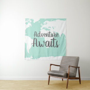 Tapete De Parede Adventure aguarda o mapa e a mensagem mundial
