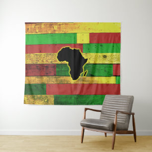 Tapete De Parede África em Conselhos de Wooden