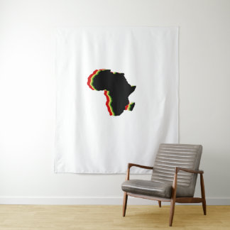 Tapete De Parede "África" - Vermelho, Dourado e Verde