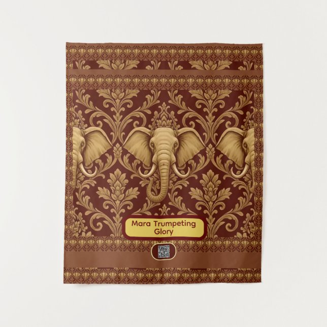 Tapete De Parede Africano Personalizado: Elefante Mara Glory | Luxo (Frente)