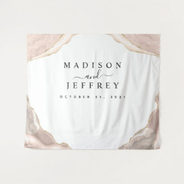 Tapete De Parede Agate Blush & Dourado Plano de Casamento com Largu