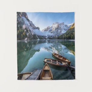 Tapete De Parede Água Pragser Wildsee Dolomites Itália
