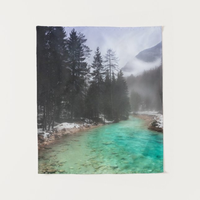 Tapete De Parede Água turquesa em Mojstrana, Eslovênia (Frente)