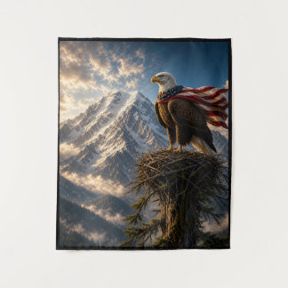 Tapete De Parede Águia Patriótica com Cape da Bandeira Americana