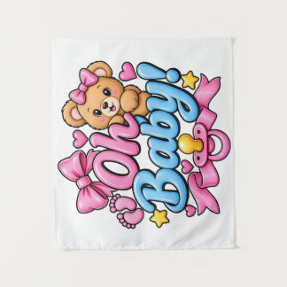 Tapete De Parede Ah, Bebê! Design de Celebração de Chá de Bebê