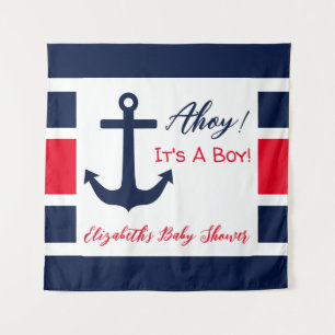 Tapete De Parede Ahoy, é um menino! Chá de fraldas náutico