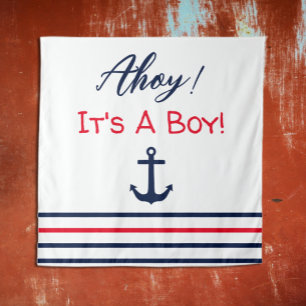 Tapete De Parede Ahoy, é um menino! Chá de fraldas náutico