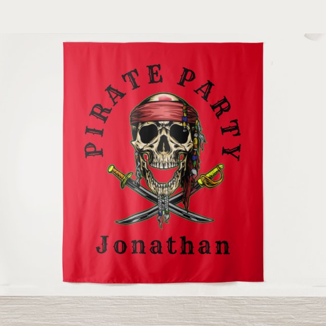 Tapete De Parede Ahoy Pirate Skull (Frente)