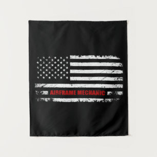 Tapete De Parede Airframe Mechanic Aviation American Flag