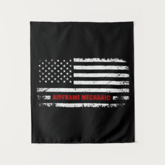 Tapete De Parede Airframe Mechanic Aviation American Flag