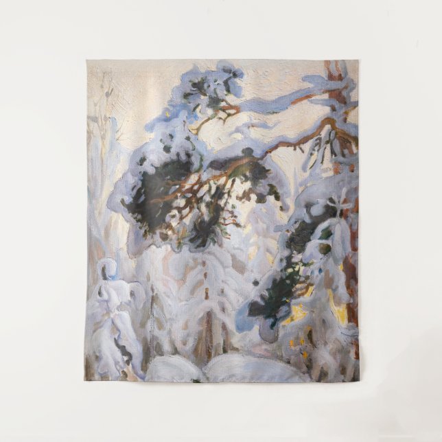 Tapete De Parede Akseli Gallen-Kallela - Floresta no inverno (Frente)