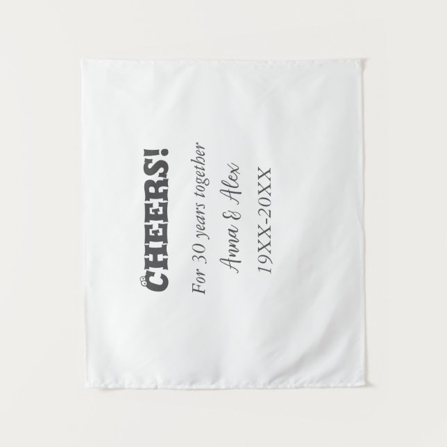 Tapete De Parede Alegra-se a 30 anos juntos, aniversários, adicione (Frente)