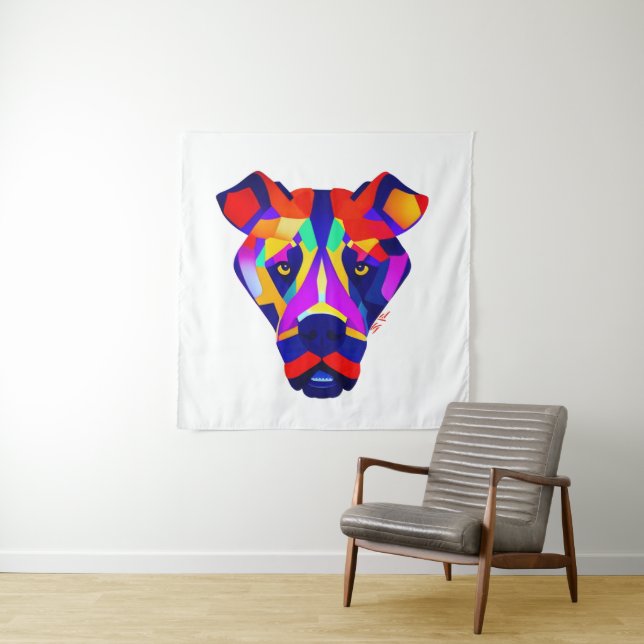 Tapete De Parede Alexander's Dog white tapestry (In Situ)