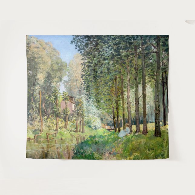 Tapete De Parede Alfred Sisley - Descanso ao longo do Córrego (Frente (Horizontal))