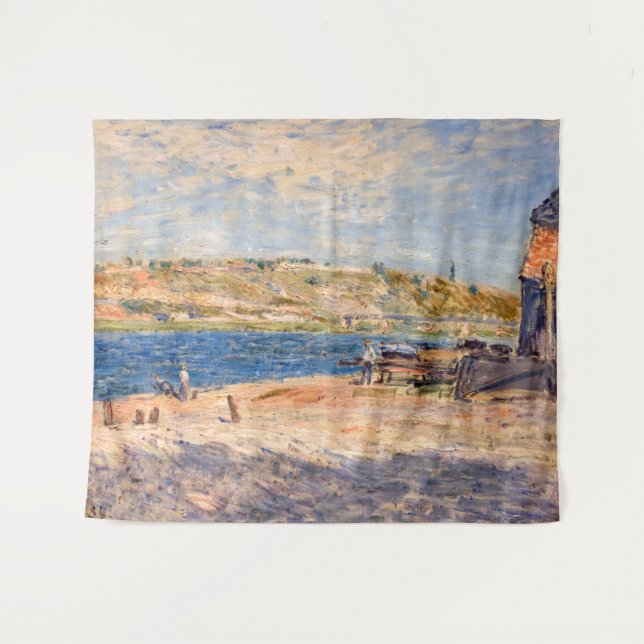 Tapete De Parede Alfred Sisley - Rio Banks em Santo-Mammes (Frente (Horizontal))