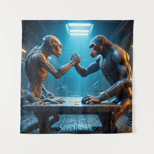Tapete De Parede Alienígena e Luta do braço macaco (Frente)