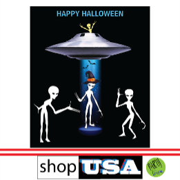 Tapete De Parede Alienígena engraçada 🎅 Festa 🛸 OVNI Halloween