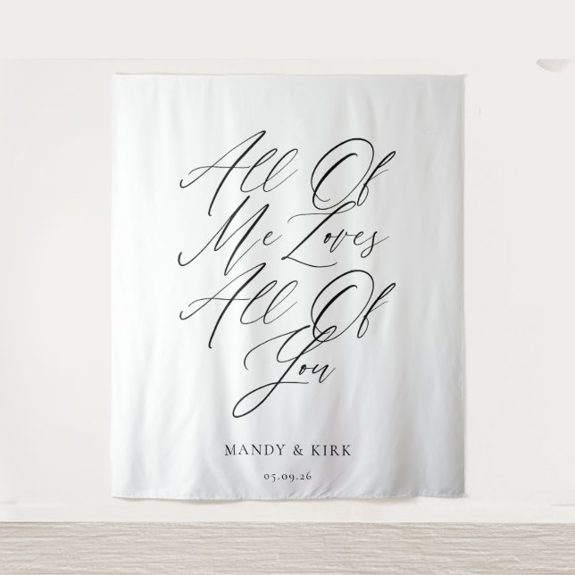 Tapete De Parede All of Me Wedding Backdrop Banner (Frente)