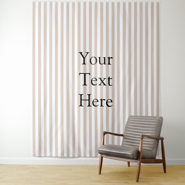 Tapete De Parede Almond & White Stripes  (In Situ)