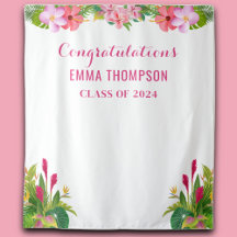 Aloha Graduação Luau Classe De Fundo 2024