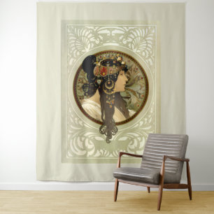 Tapete De Parede Alphonse Mucha - Cabeças Bizantinas Morena