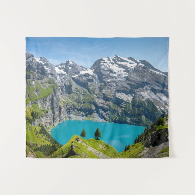 Tapete De Parede Alpine lake Oeschinensee in Switzerland (Frente (Horizontal))